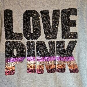 Sequin LOVE PINK Graphic Sweatshirt nwot